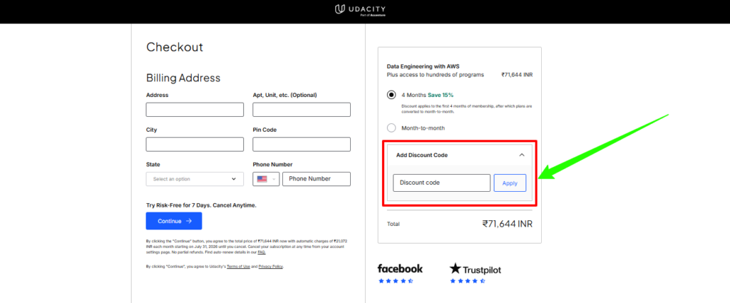 udacity-code-discount-page-